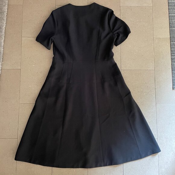 L.K. Bennett London UK Black Dress-Full Front Zipper-Size 12 - Picture 4 of 14